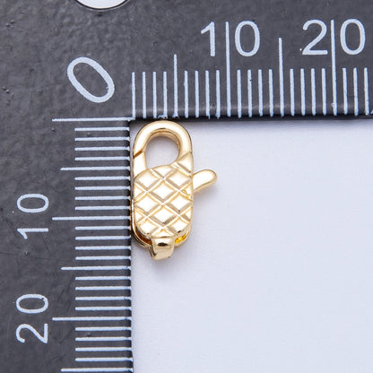 18K Gold Filled 14mm Quilted Lobster Clasp Closure | Findings-00128