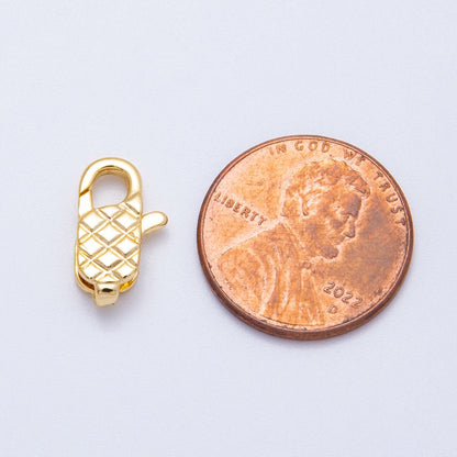18K Gold Filled 14mm Quilted Lobster Clasp Closure | Findings-00128