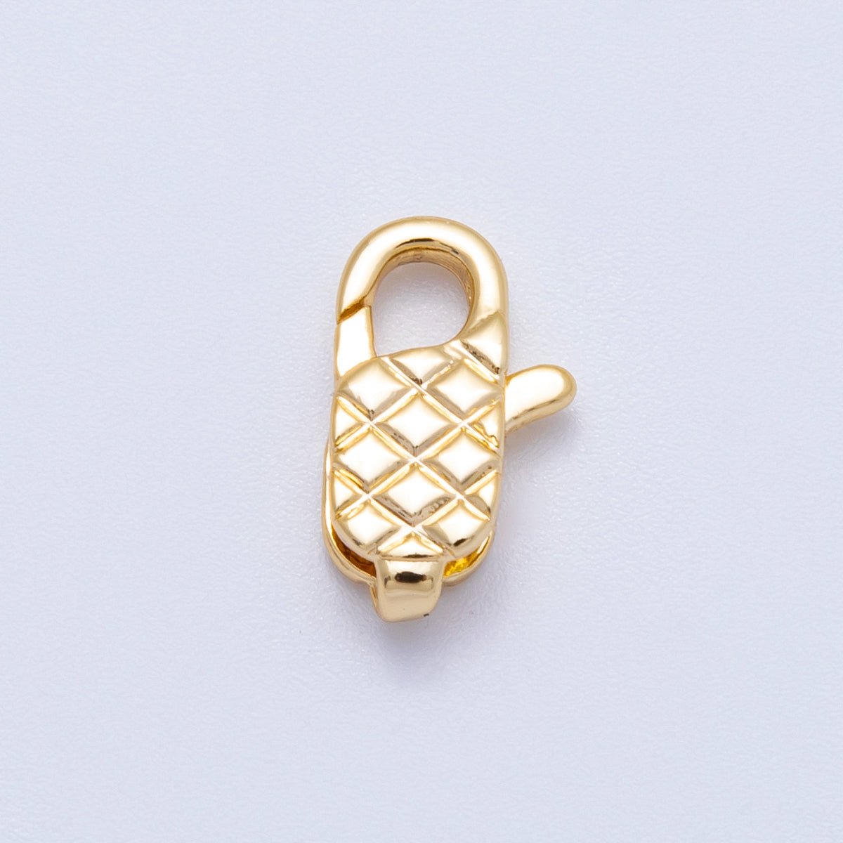 18K Gold Filled 14mm Quilted Lobster Clasp Closure | Findings-00128