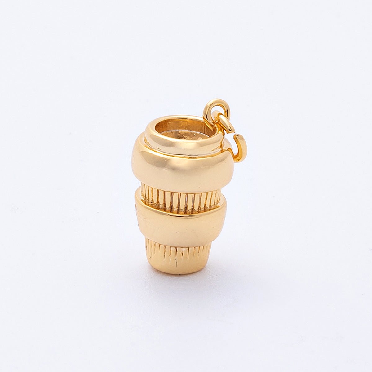 18K Gold Filled 15.5mm Coffee Cup Multidimensional 3D Charm | Charms-00340