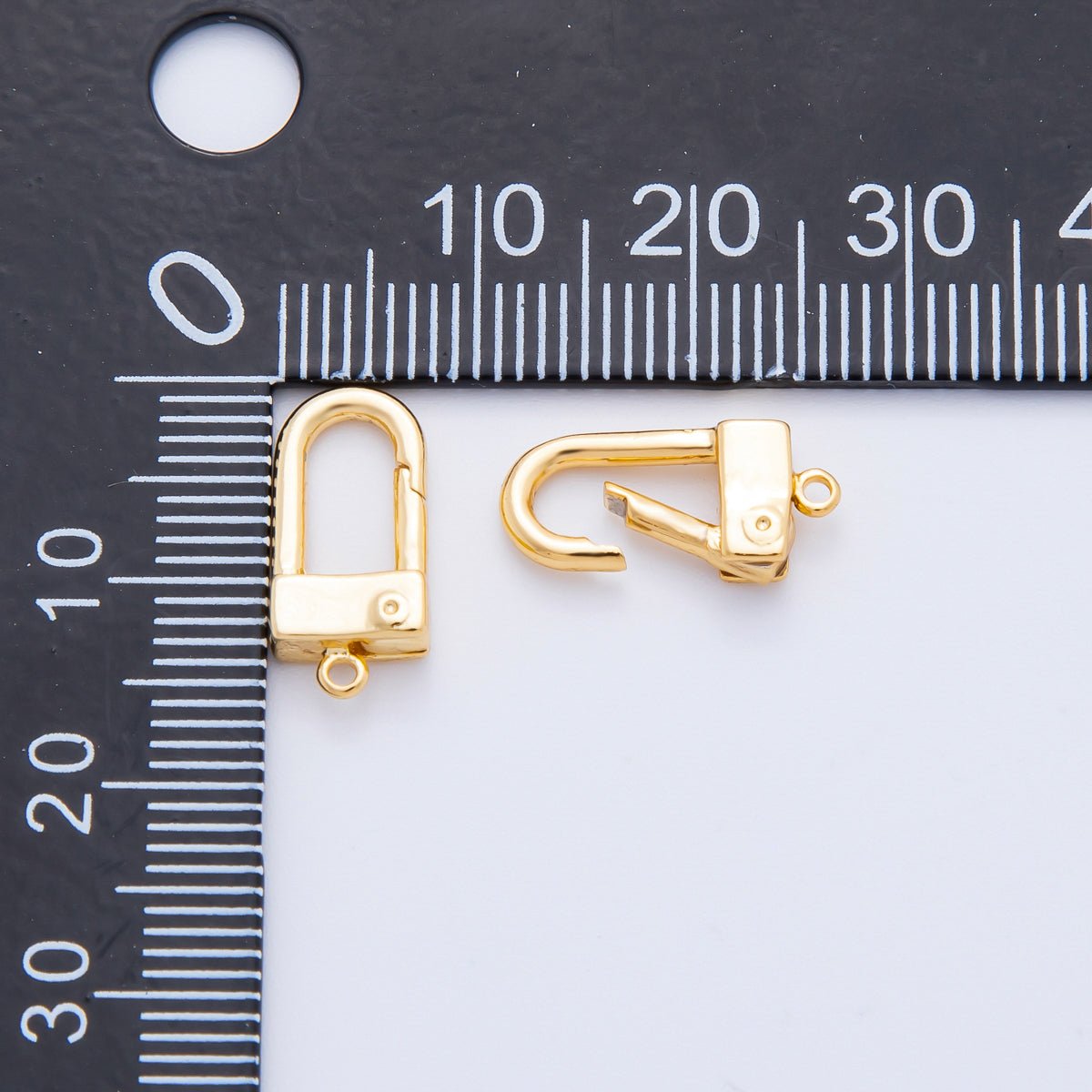 18K Gold Filled 15.5mm Dainty Padlock Push Gate Clasp Finding | Z-A1359