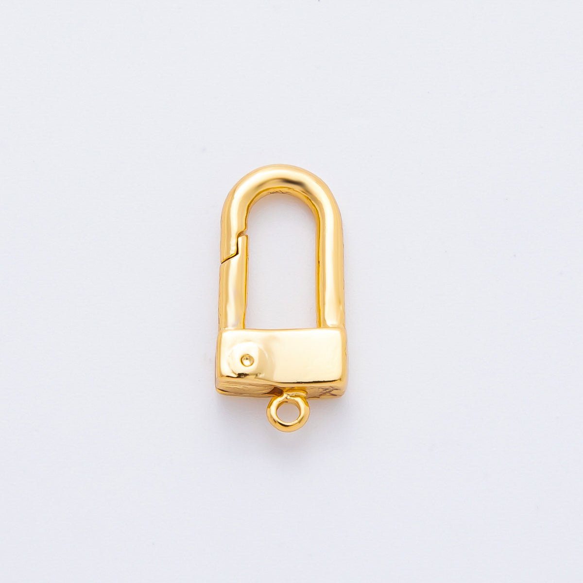 18K Gold Filled 15.5mm Dainty Padlock Push Gate Clasp Finding | Z-A1359