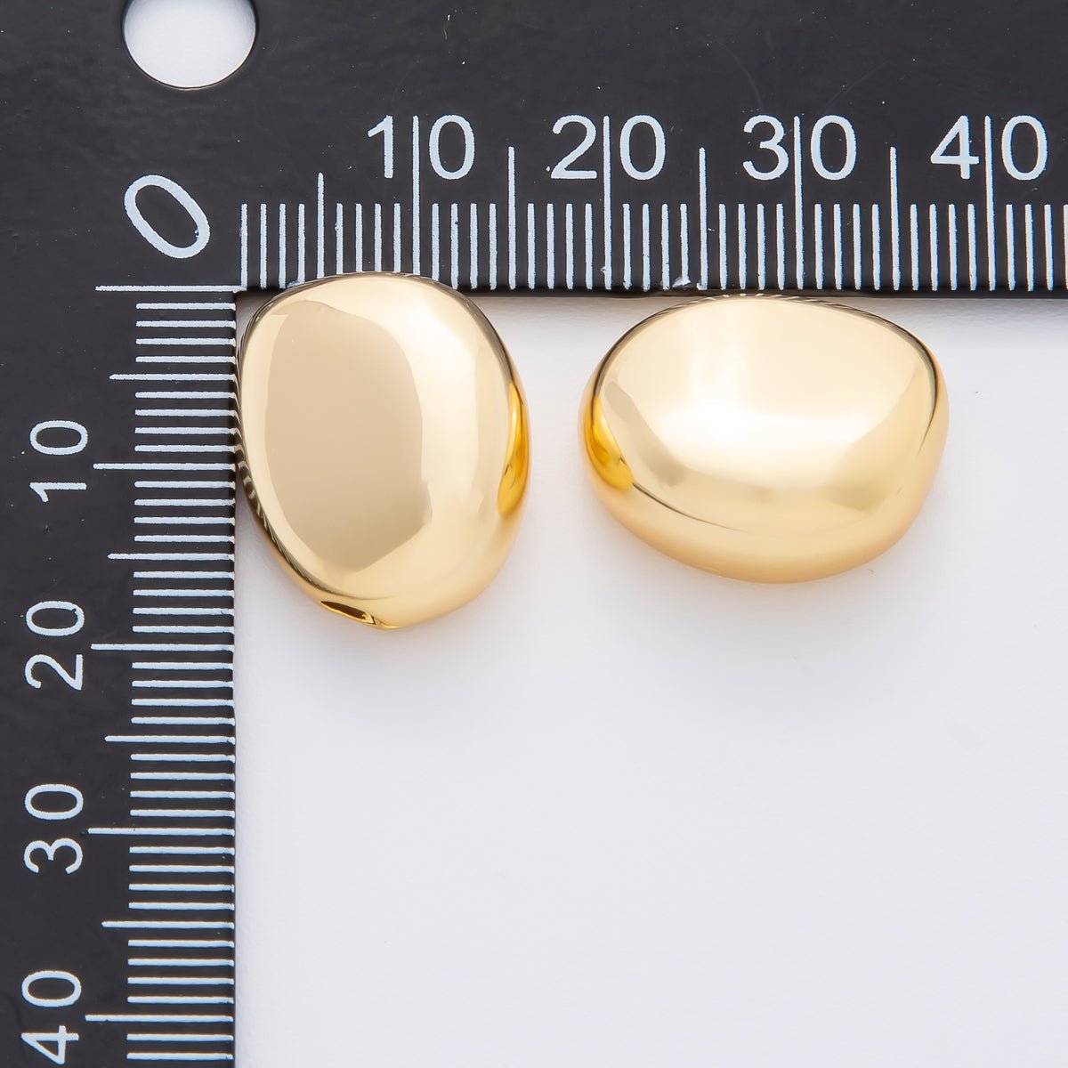 18K Gold Filled 15.5mm Oval Molten Minimalist Bead | AF1047