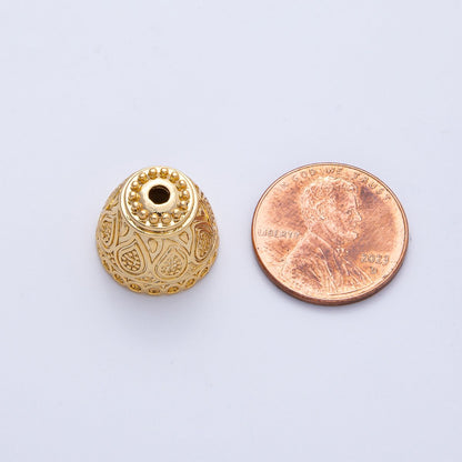 18K Gold Filled 15mm Geometric Beaded Cap Bead | Z1662