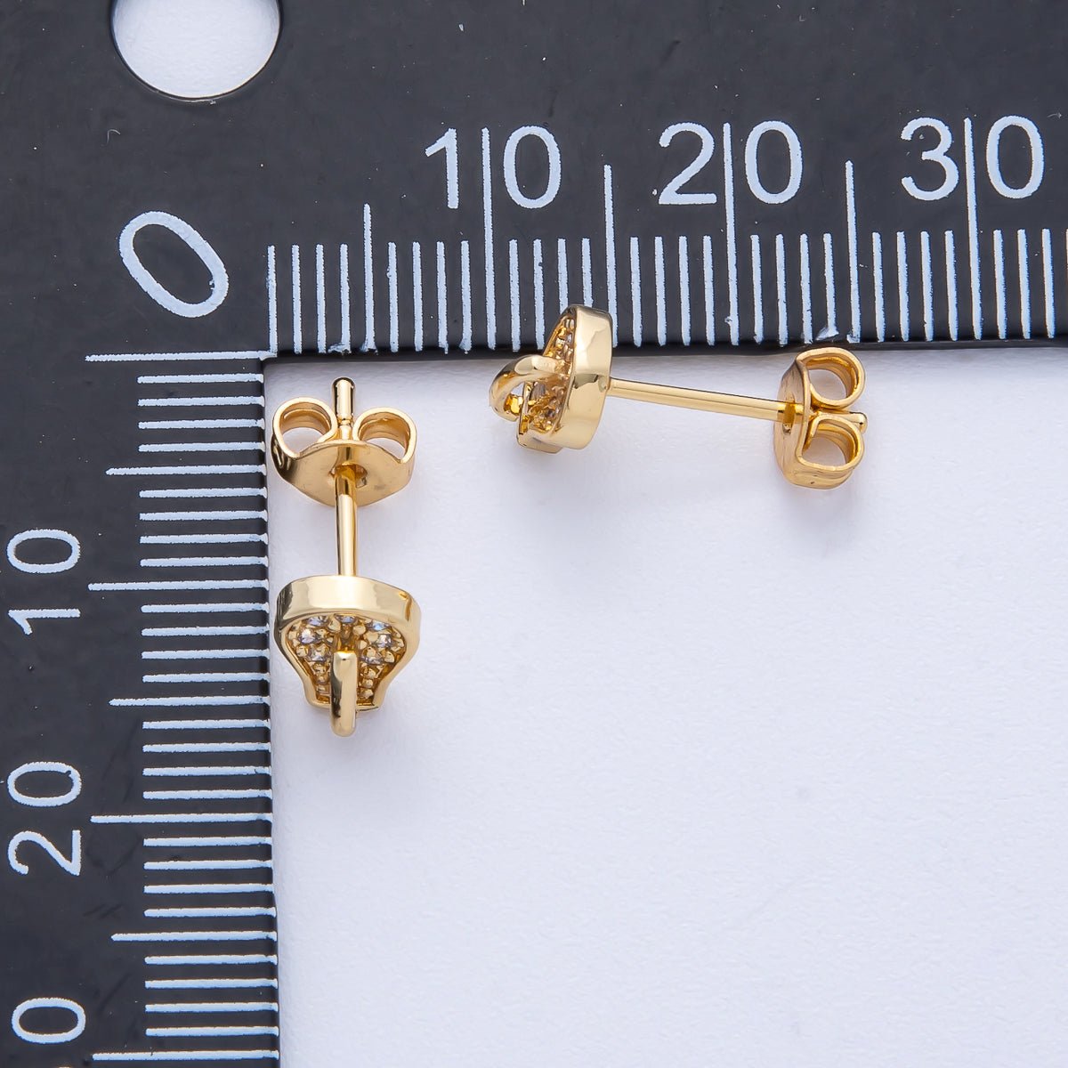 18K Gold Filled 15mm Micro Paved CZ Light Bulb Stud in Gold &amp;Silver | Earrings-00225 Earrings-00226