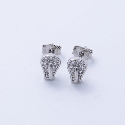 18K Gold Filled 15mm Micro Paved CZ Light Bulb Stud in Gold &amp;Silver | Earrings-00225 Earrings-00226