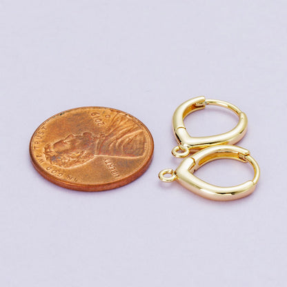 18K Gold Filled 15mm Minimalist Teardrop Open Loop Drop Huggie Earrings | Findings-00101