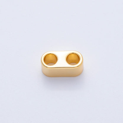 18K Gold Filled 15mm Minimalist Wide Double Hole Slide Bead Finding | Z1670