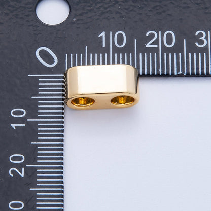 18K Gold Filled 15mm Minimalist Wide Double Hole Slide Bead Finding | Z1670