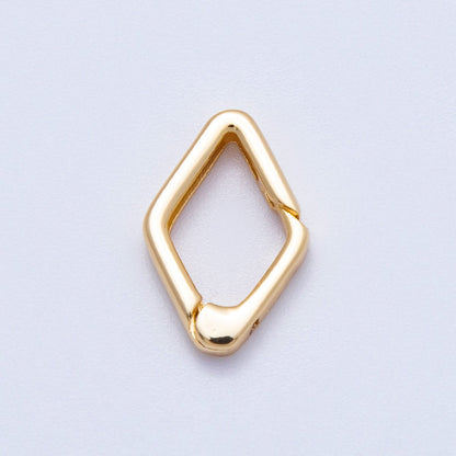 18K Gold Filled 15mm Rhombus Minimalist Push Gate Closure | Findings-00123