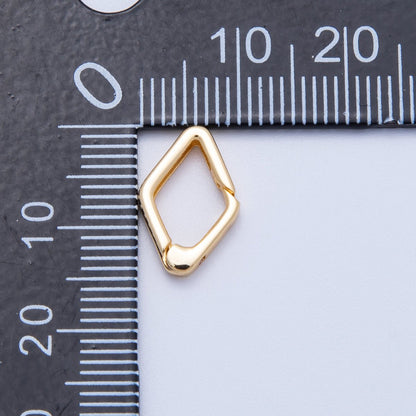 18K Gold Filled 15mm Rhombus Minimalist Push Gate Closure | Findings-00123