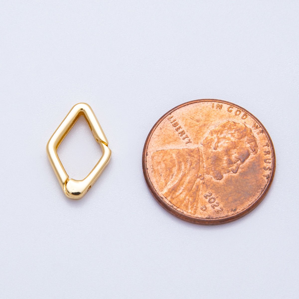 18K Gold Filled 15mm Rhombus Minimalist Push Gate Closure | Findings-00123