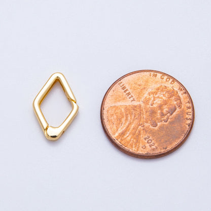 18K Gold Filled 15mm Rhombus Minimalist Push Gate Closure | Findings-00123