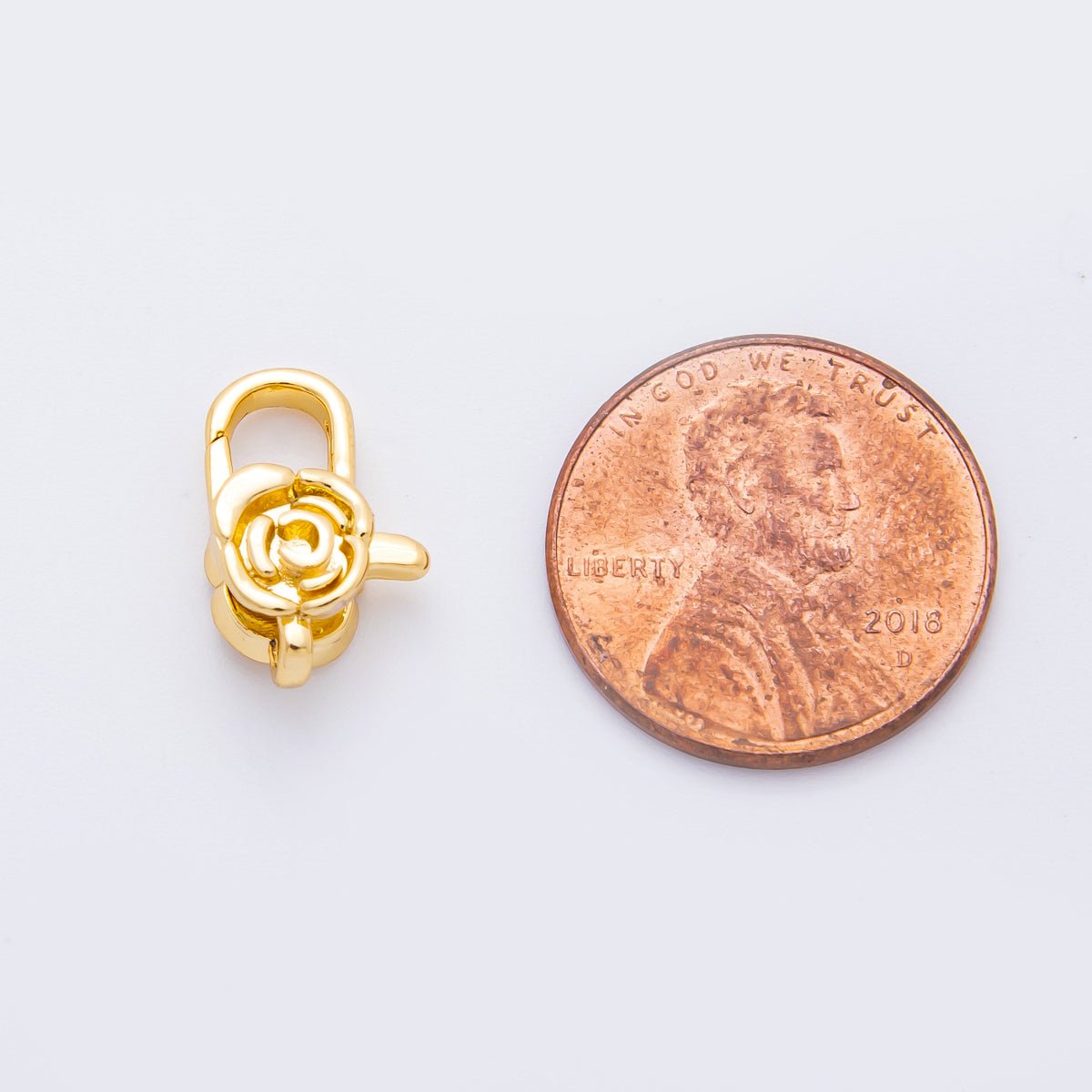 18K Gold Filled 15mm Rose Flower Oblong Lobster Clasp Closure Finding | Z1384