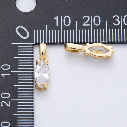 18K Gold Filled 16.5mm Clear CZ Marquise Pendant | H031
