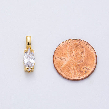18K Gold Filled 16.5mm Clear CZ Marquise Pendant | H031