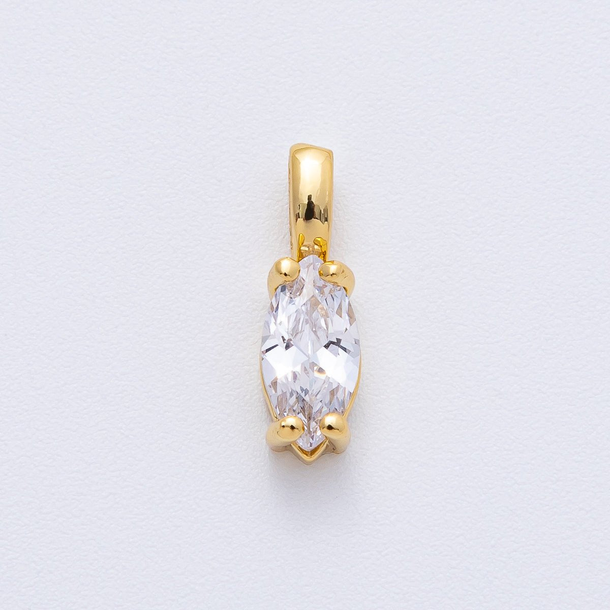 18K Gold Filled 16.5mm Clear CZ Marquise Pendant | H031