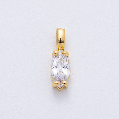 18K Gold Filled 16.5mm Clear CZ Marquise Pendant | H031