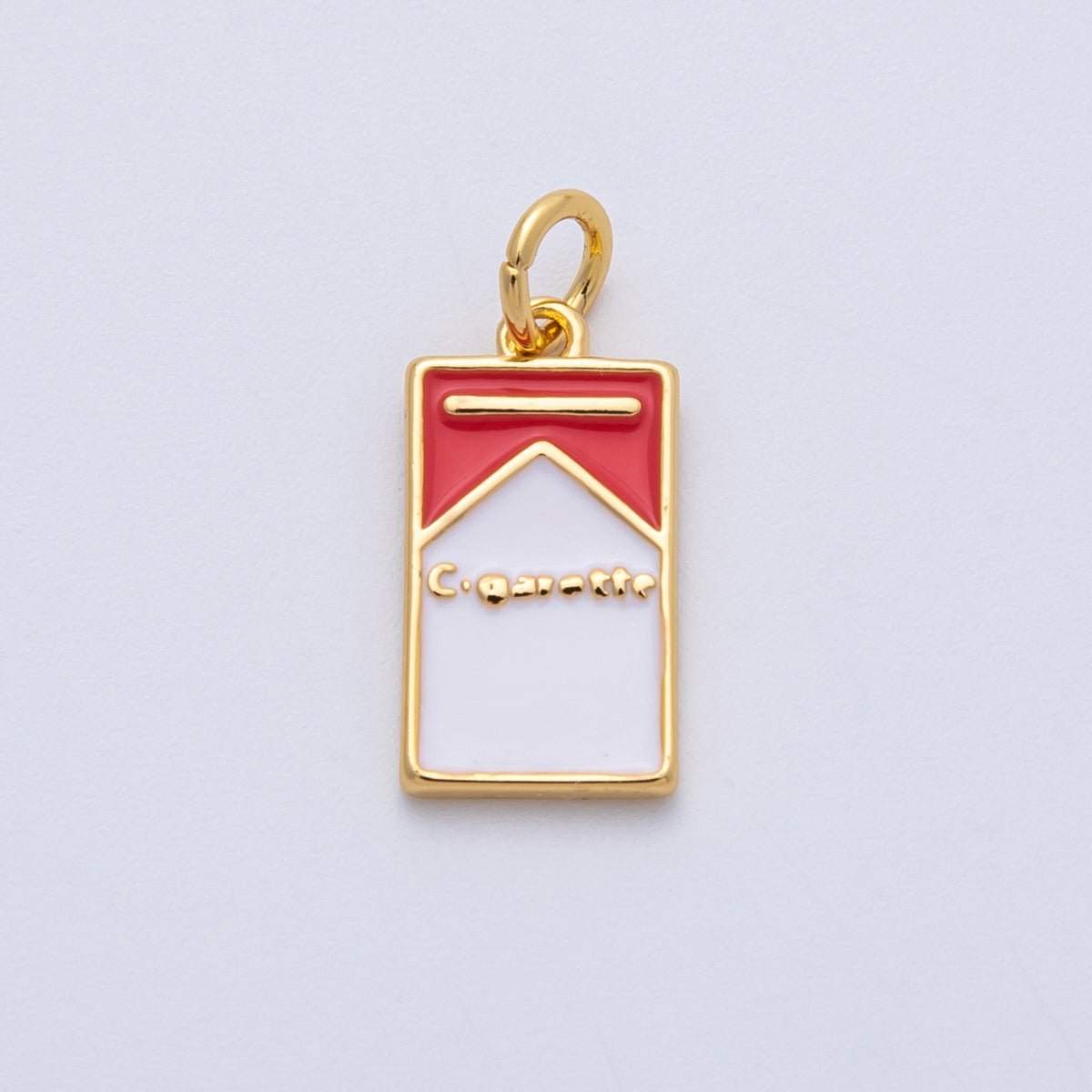 18K Gold Filled 16mm Cigarette Box Enamel Charm | Charms-00055