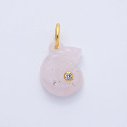 18K Gold Filled 16mm CZ Embedded Sea Shell Charm | AK135 - AK139