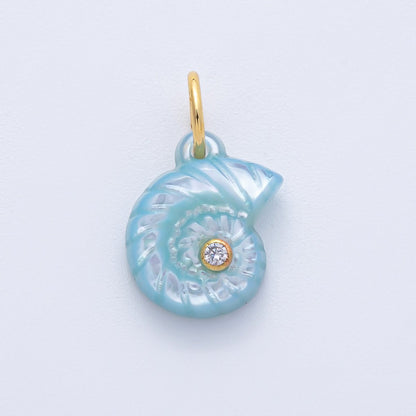18K Gold Filled 16mm CZ Embedded Sea Shell Charm | AK135 - AK139