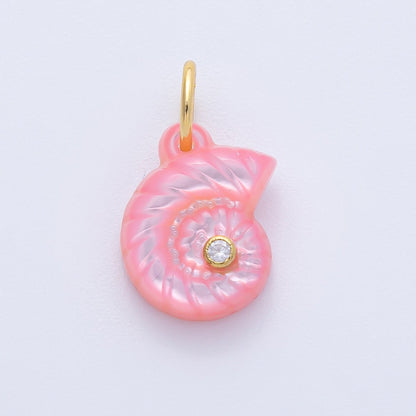 18K Gold Filled 16mm CZ Embedded Sea Shell Charm | AK135 - AK139