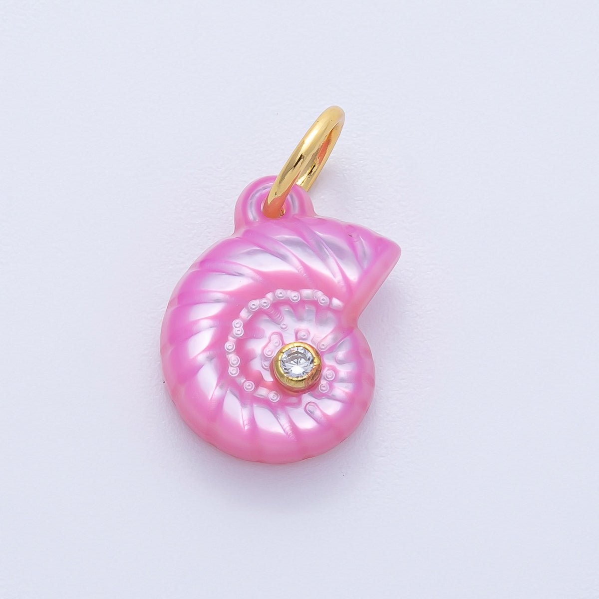 18K Gold Filled 16mm CZ Embedded Sea Shell Charm | AK135 - AK139