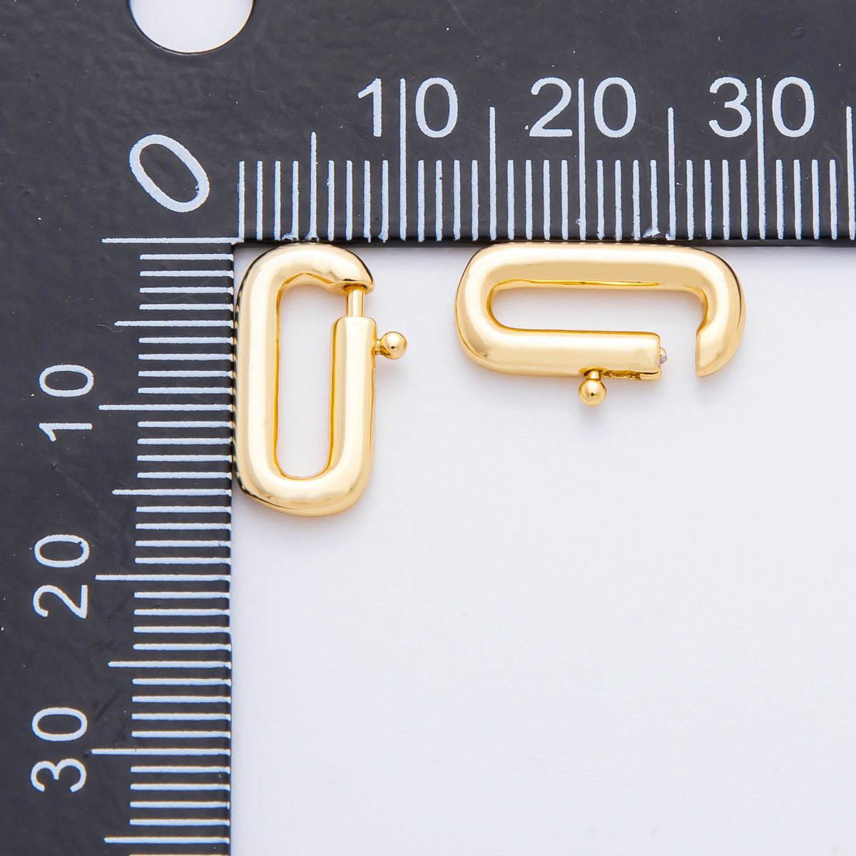 18K Gold Filled 16mm Dainty Oval Spring Clasp Charm Finding | Z1428