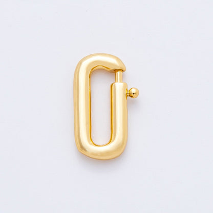 18K Gold Filled 16mm Dainty Oval Spring Clasp Charm Finding | Z1428