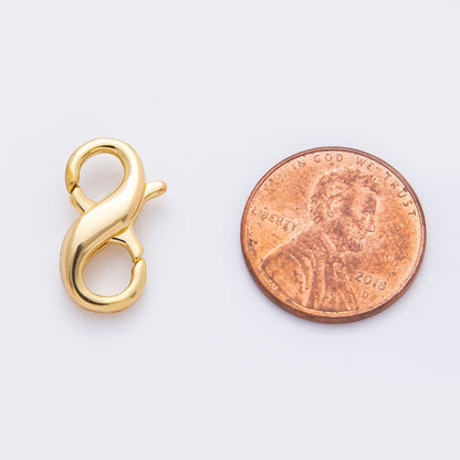 18K Gold Filled 16mm Infinity Double Thick Lobster Clasp Closure Finding | Z1420