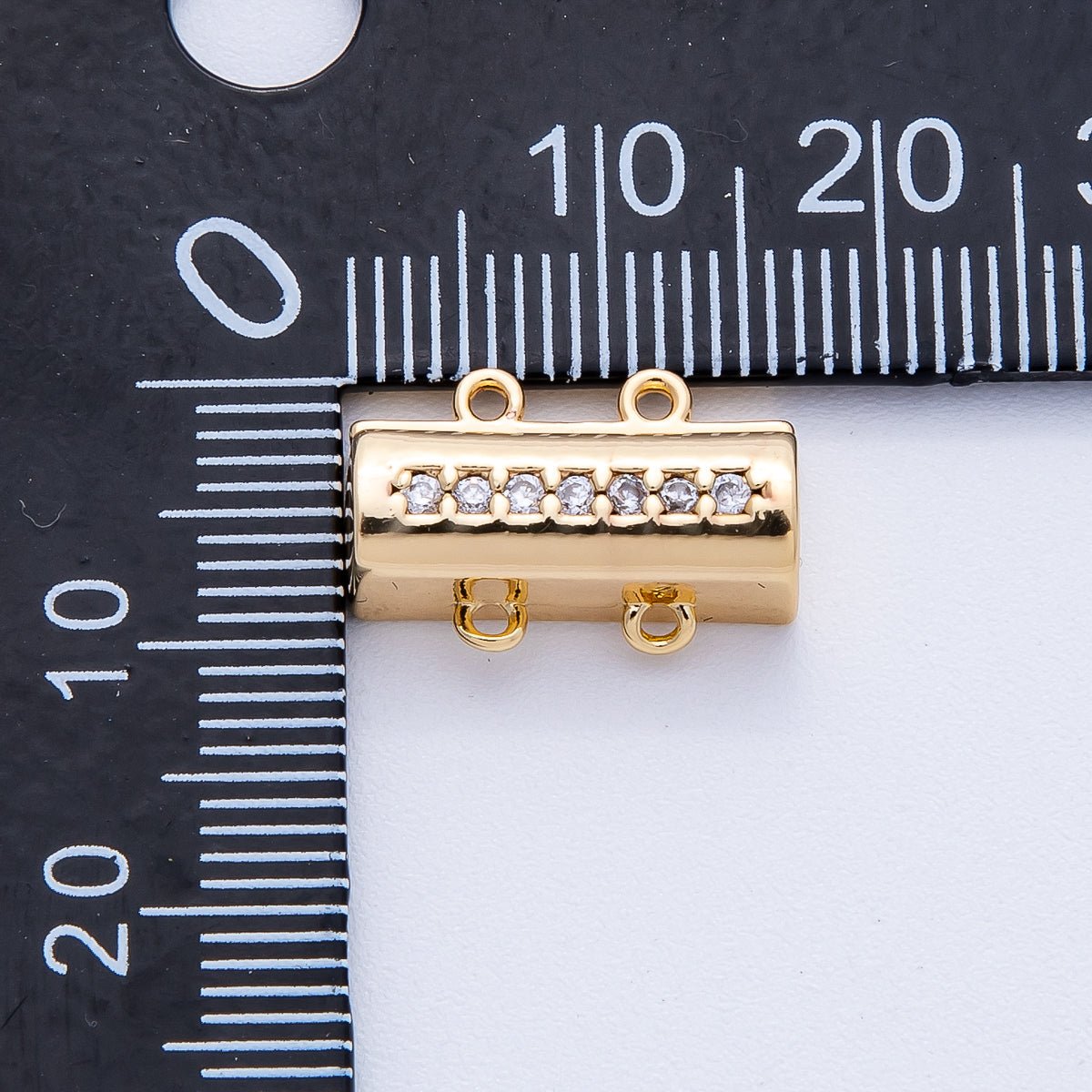 18K Gold Filled 16mm Micro Paved CZ Detangler Finding in Gold &amp; Silver | Findings-00079 Findings-00080