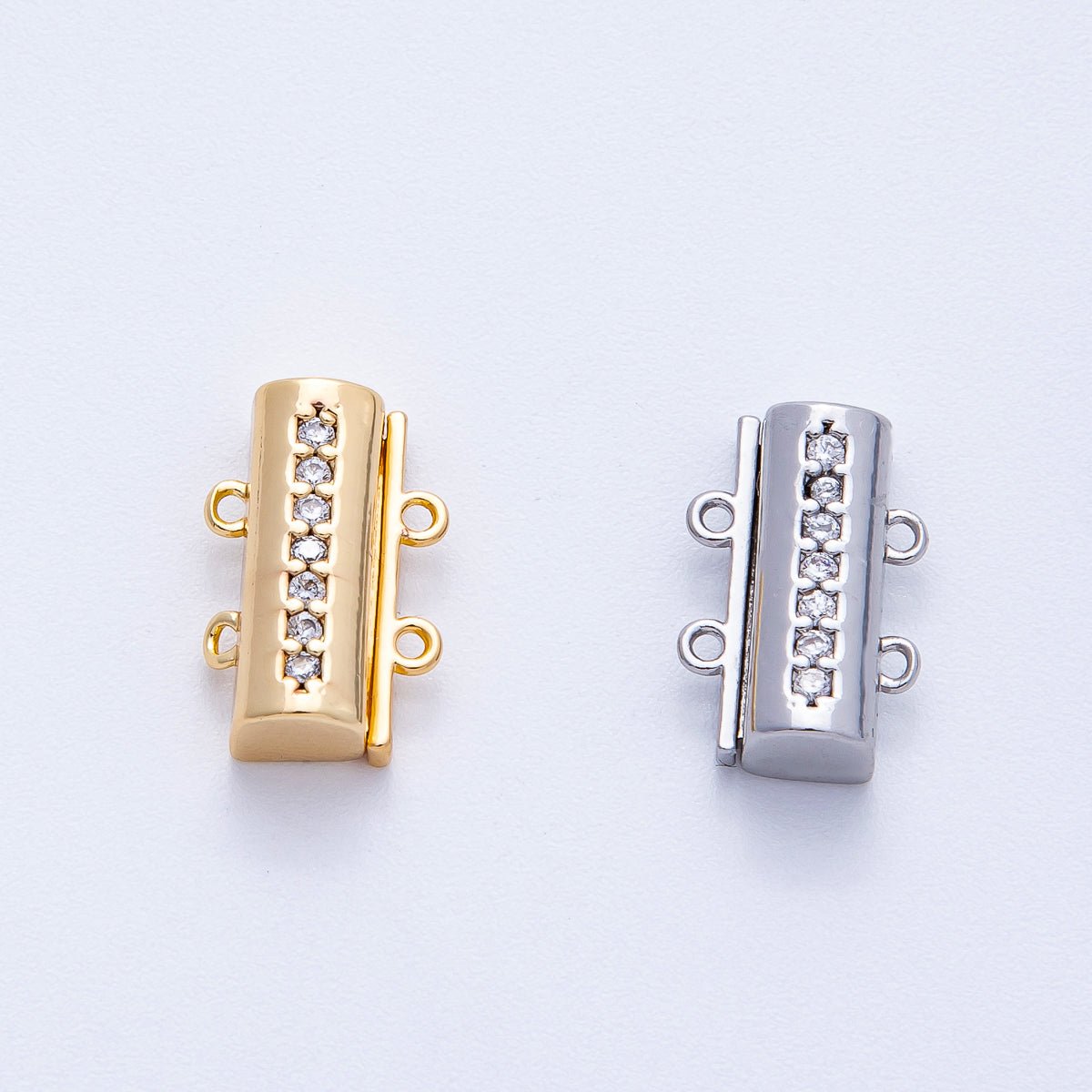 18K Gold Filled 16mm Micro Paved CZ Detangler Finding in Gold &amp; Silver | Findings-00079 Findings-00080