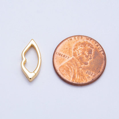 18K Gold Filled 16mm Minimalist Geometric Lips Push Gate Findings | Findings-00119