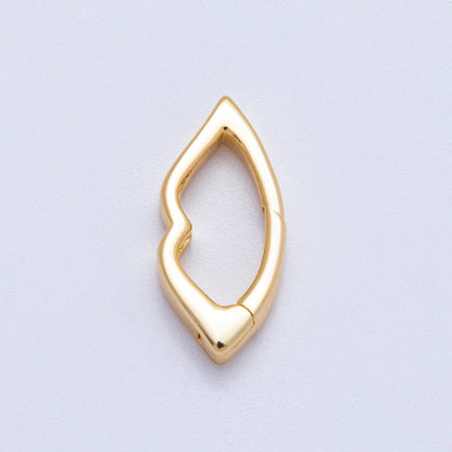 18K Gold Filled 16mm Minimalist Geometric Lips Push Gate Findings | Findings-00119