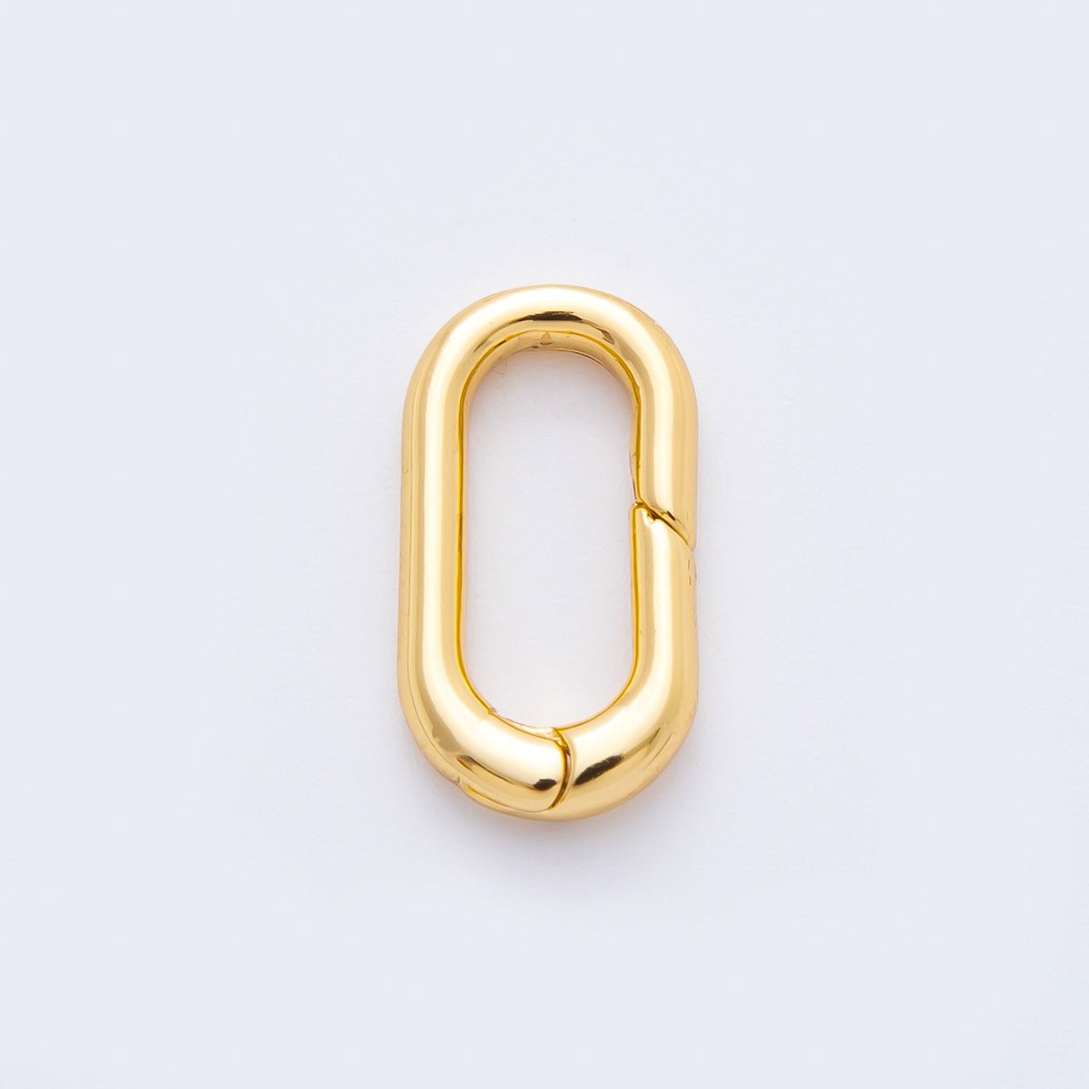 18K Gold Filled 16mm Minimalist Oblong Oval Push Gate Clasp Closure Finding | Z1381