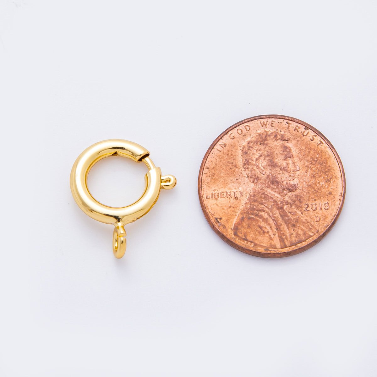 18K Gold Filled 16mm Minimalist Spring Clasp Closure Finding | Z1394