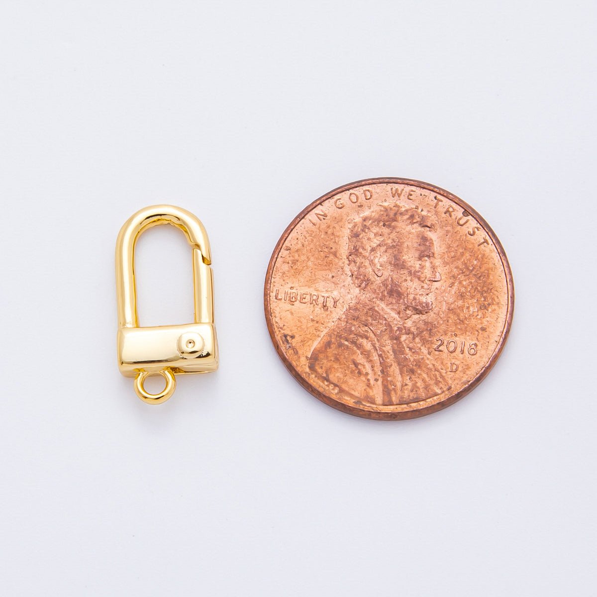 18K Gold Filled 16mm Padlock Push Gate Clasp Charm Finding | Z1370