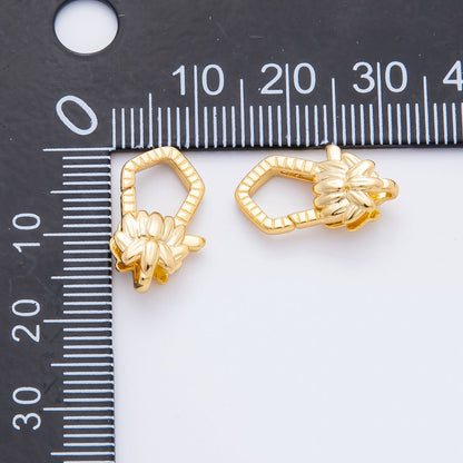 18K Gold Filled 16mm Ribbed Geometric Lobster Claw Clasps Finding in Gold &amp; Silver | Z1425 Z1611