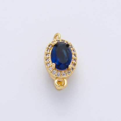 18K Gold Filled 16mm Royal Blue CZ Oval Box Clasps Closure Finding | Z1461