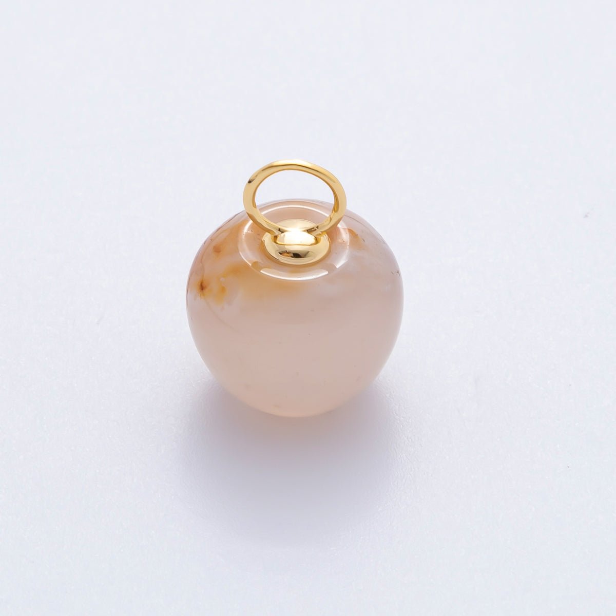 18K Gold Filled 17.5mm Fluorite, Aventurine, &amp; Jade Gemstone Round Ball Charm | E178 E219 E223 E250