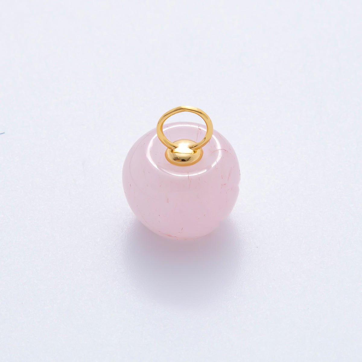 18K Gold Filled 17.5mm Fluorite, Aventurine, &amp; Jade Gemstone Round Ball Charm | E178 E219 E223 E250
