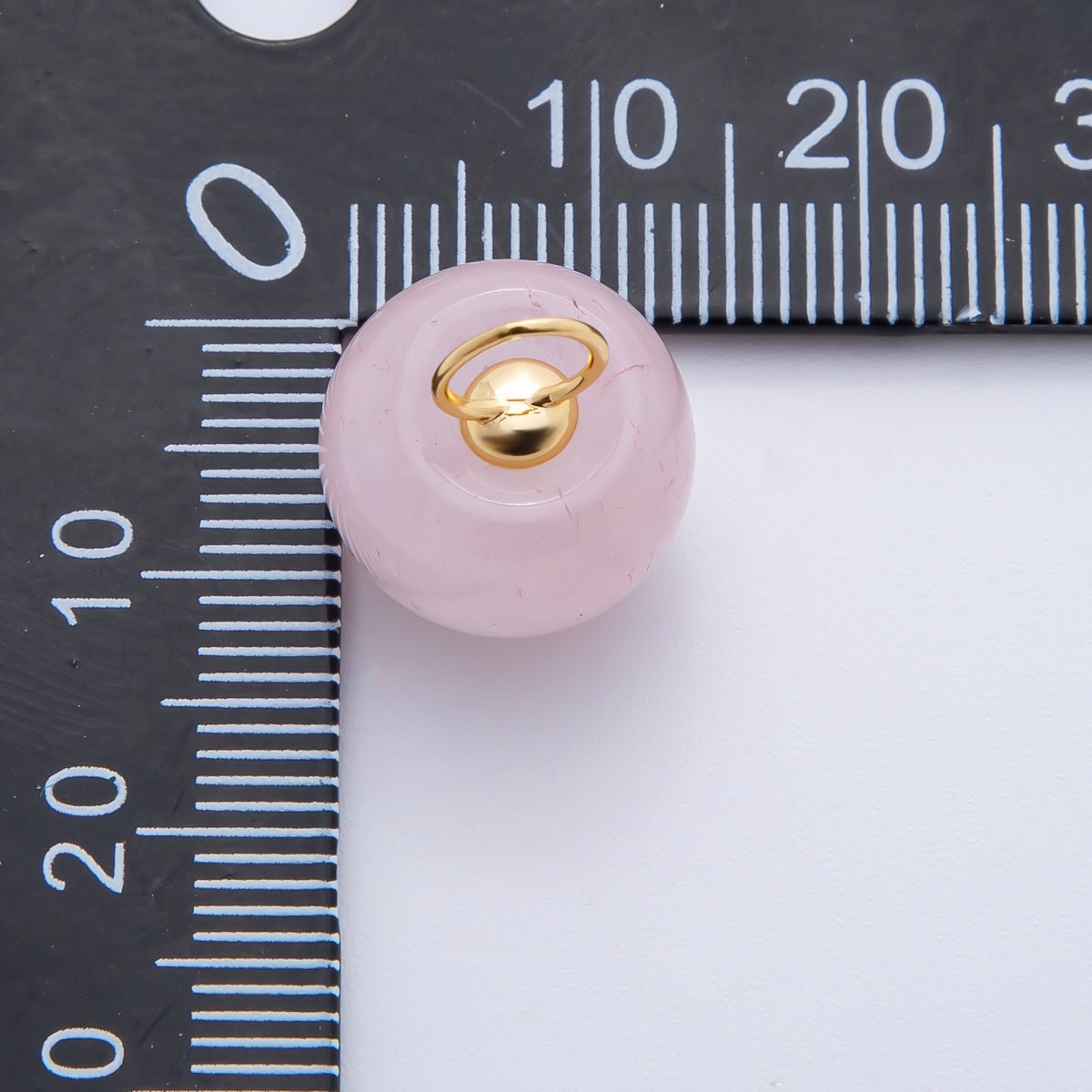 18K Gold Filled 17.5mm Fluorite, Aventurine, &amp; Jade Gemstone Round Ball Charm | E178 E219 E223 E250