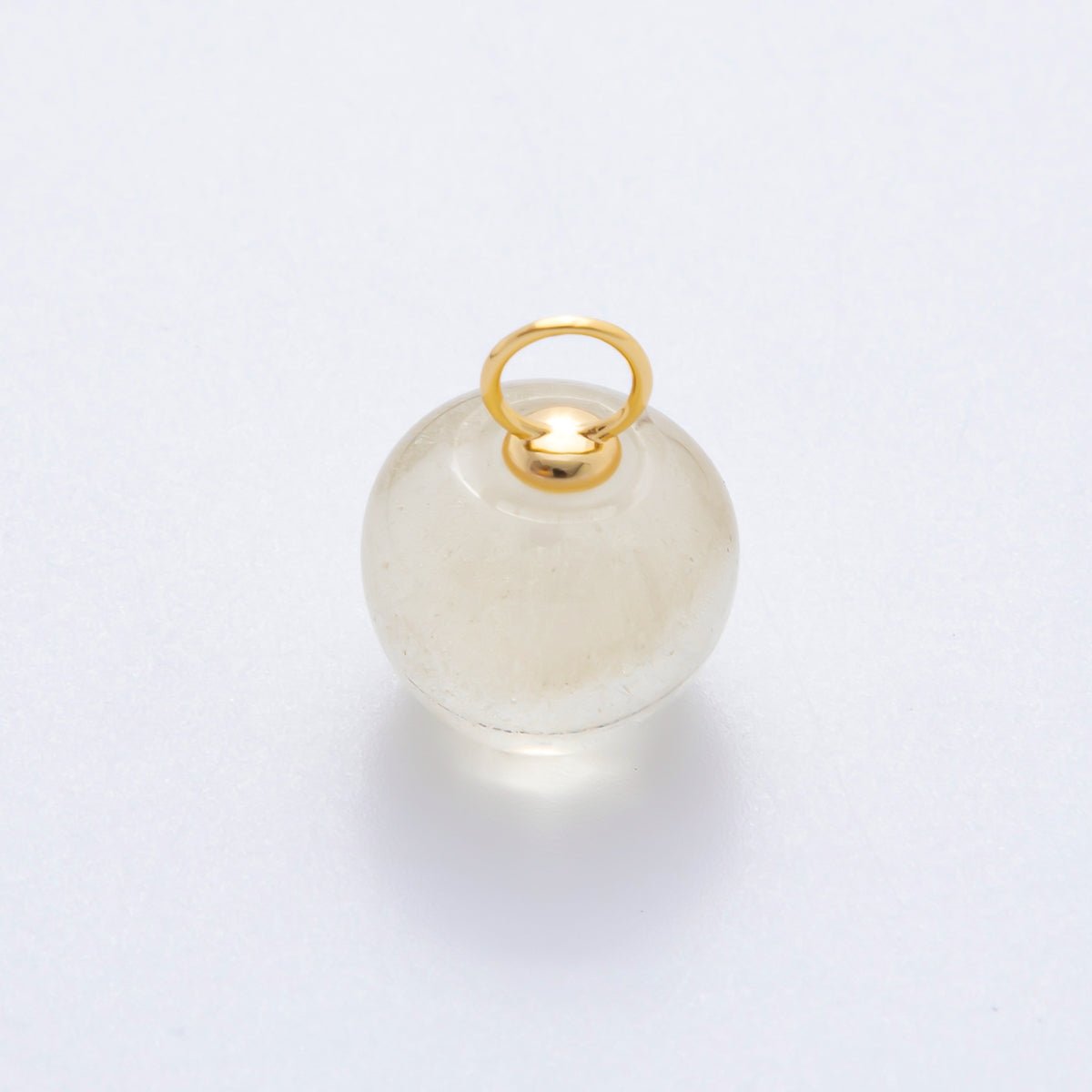 18K Gold Filled 17.5mm Fluorite, Aventurine, &amp; Jade Gemstone Round Ball Charm | E178 E219 E223 E250