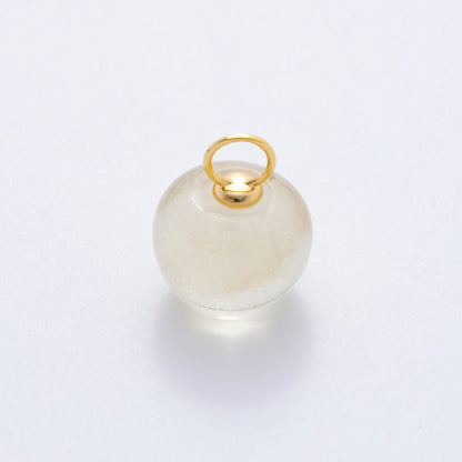 18K Gold Filled 17.5mm Fluorite, Aventurine, &amp; Jade Gemstone Round Ball Charm | E178 E219 E223 E250