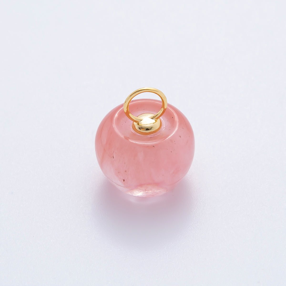 18K Gold Filled 17.5mm Fluorite, Aventurine, &amp; Jade Gemstone Round Ball Charm | E178 E219 E223 E250