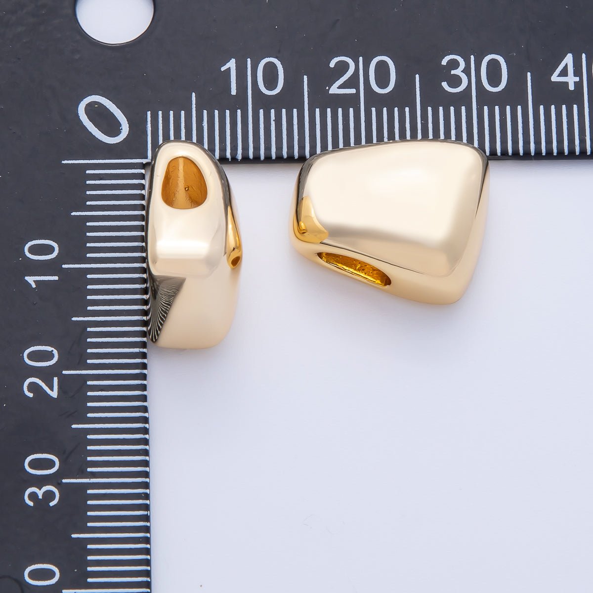 18K Gold Filled 17mm Irregular Geometric Spacer Bead | BEADS-00276