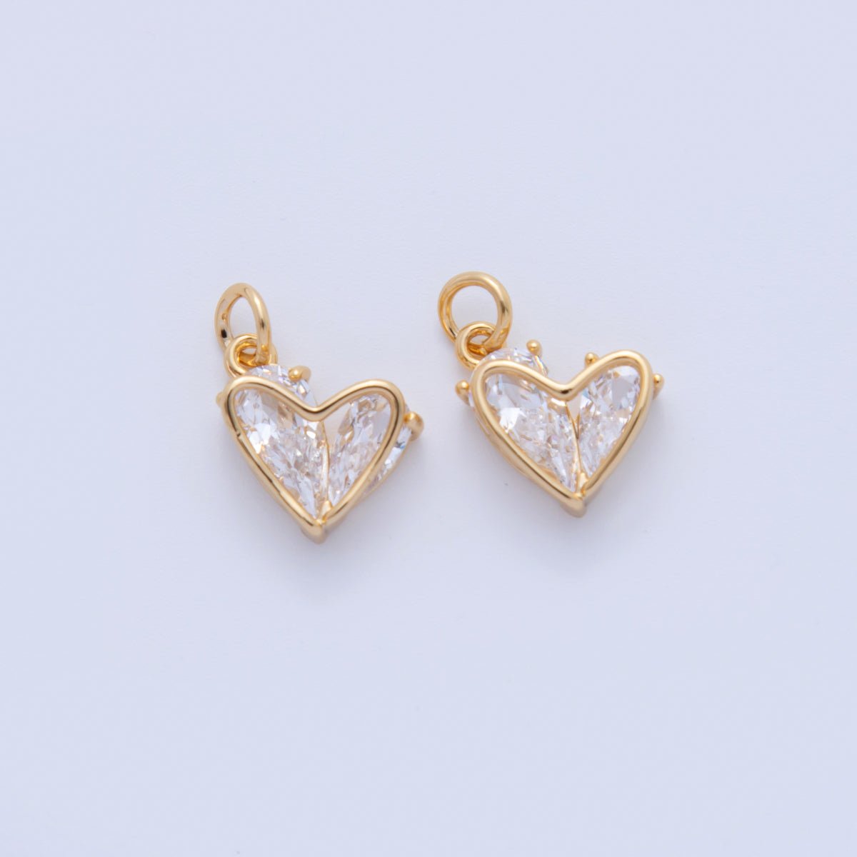 18K Gold Filled 17mm Marquise CZ Heart Frame Charm | AF809