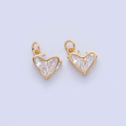 18K Gold Filled 17mm Marquise CZ Heart Frame Charm | AF809