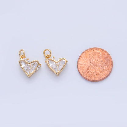 18K Gold Filled 17mm Marquise CZ Heart Frame Charm | AF809