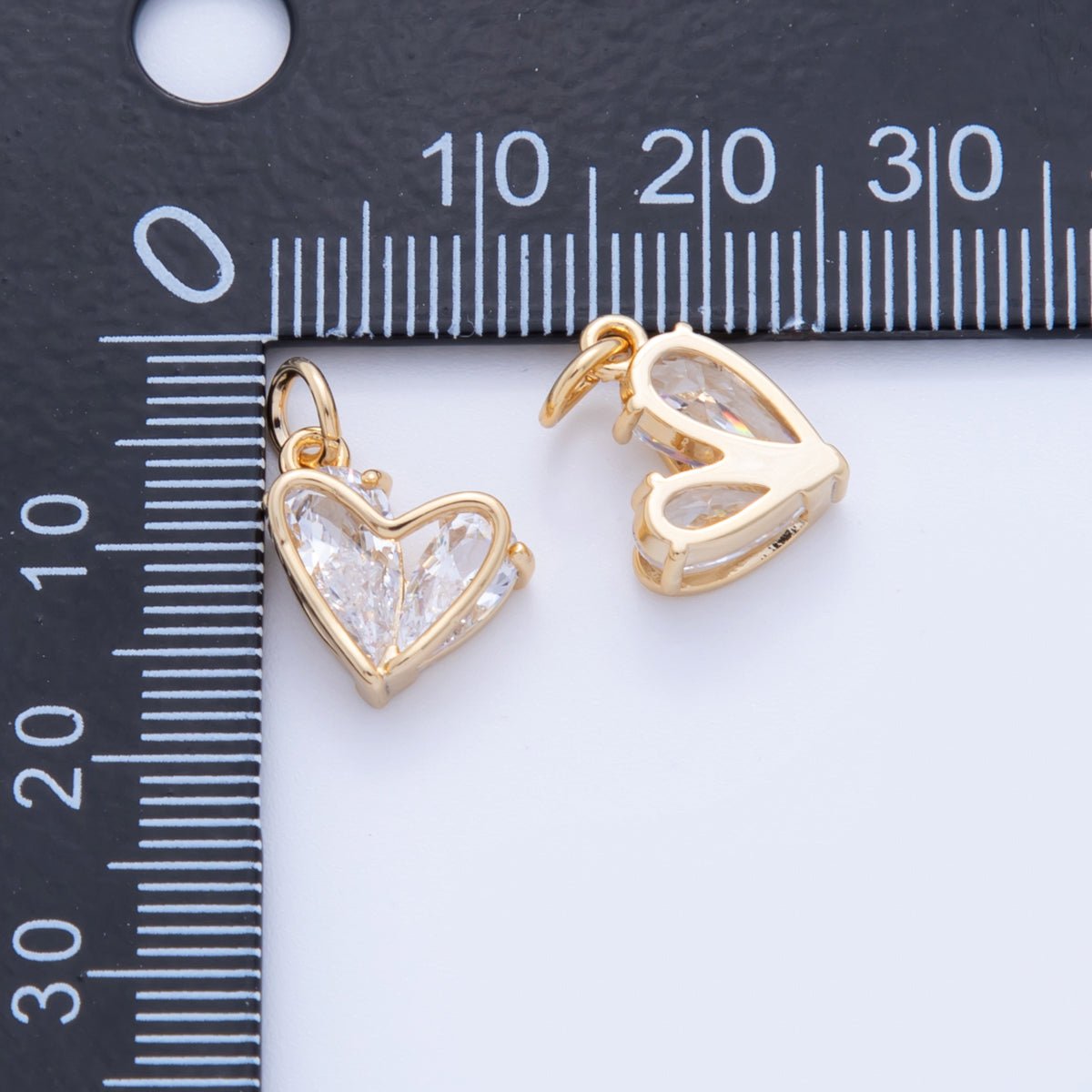 18K Gold Filled 17mm Marquise CZ Heart Frame Charm | AF809